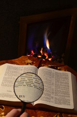 Wall Mural - Fireside bible study