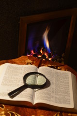 Wall Mural - Fireside Study