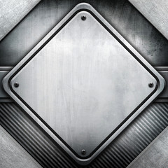 rhombus metal sign background