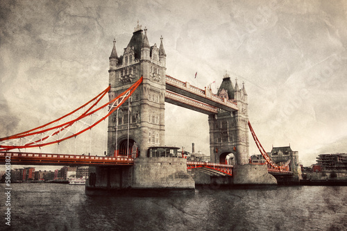 Naklejka samoprzylepna Tower Bridge w Londynie, Anglii, Wielkiej Brytanii. 