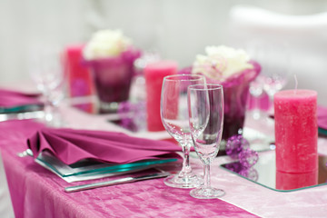 Table set for wedding or event party.