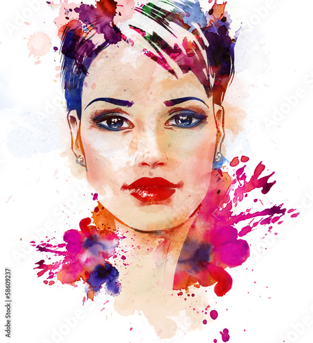 Fototapeta na wymiar Fashion illustration of the beautiful girl