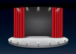 © emptyglass - Empty stage with red curtain