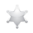 © zmiter - vector silver police star badge . six-pointed star
