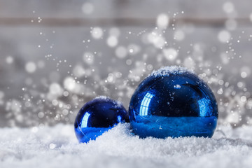 Blue Christmas baubles