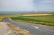 Road on sea coast near Wissant city at Nord-Pas-de-Calais