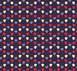 Wall Mural - Seamless geometric hearts pattern.