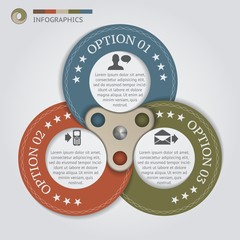 Wall Mural - Circular Infographic Banners with 3 Options