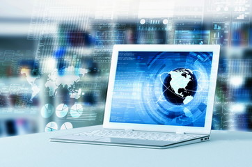 Canvas Print - data processing laptop