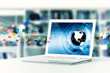Canvas Print - internet laptop