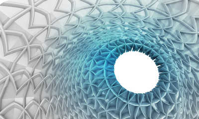 Wall Mural - blue circular three dimensional framework background