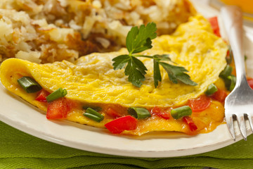 Canvas Print - Homemade Organic Vegetarian Cheese Omelette