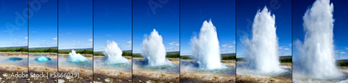 Fotografía Strokkur Geyser eruption in sequence