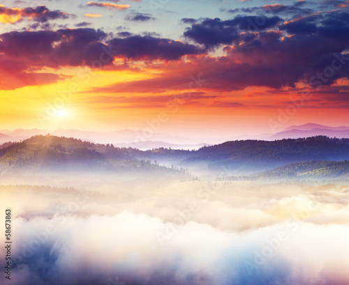 bedruckte Wasserabweisende Stoffe - mountain landscape (von Leonid Tit)