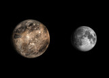 Fototapeta  - Ganymede and the Moon