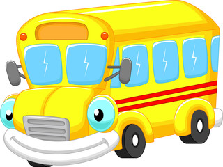 Wall Mural - School bus cartoon