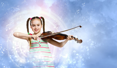 Wall Mural - girl playing violin