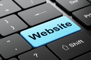 Web development concept: Website on computer keyboard background