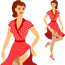 Beautiful Pin Up Girl 1950s Style.
