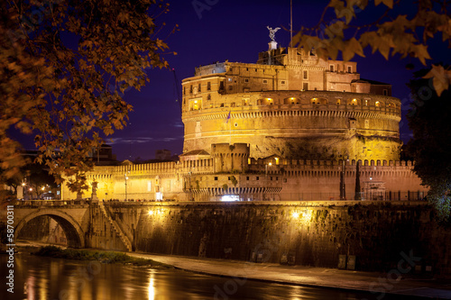 Fotoboard na płycie Widok castel sant'angelo, Rzym.