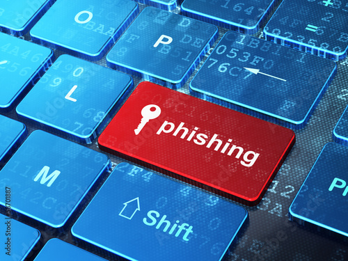 Cuadros en Lienzo Privacy concept: Key and Phishing on computer keyboard