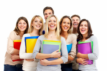 Wall Mural - Group of happy students.