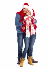 Wall Mural - Happy couple with christmas gifts.