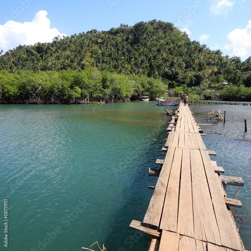 Board z aluminiowym obramowaniem Cuba - rio miel most w baracoa