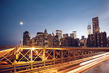 Wall Mural - Lower Manhattan skyline from Brooklyn Bridge