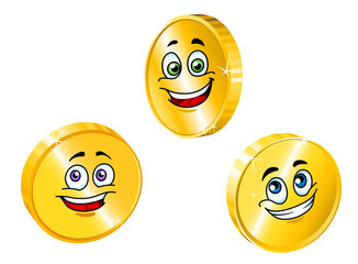 Poster - Golden smiling coins