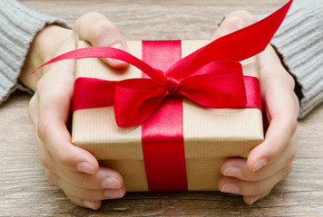 gift box in the hands