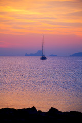 Wall Mural - Ibiza sunset view from formentera Island