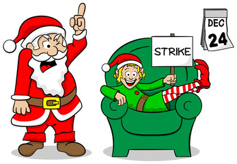 Poster - christmas elf on strike