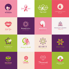 Wall Mural - set of beauty icons