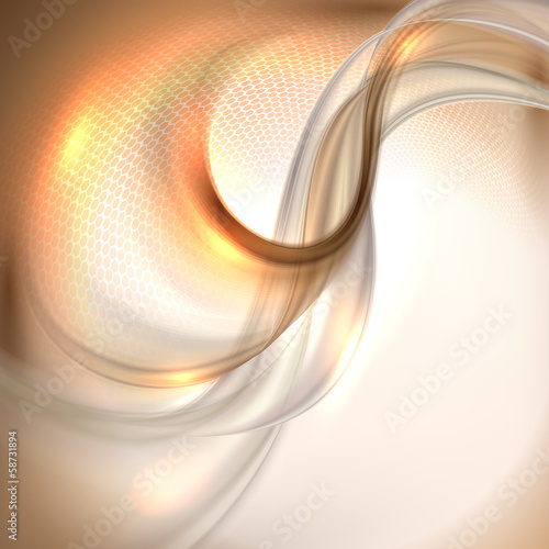 Naklejka - mata magnetyczna na lodówkę Abstract brown waving background