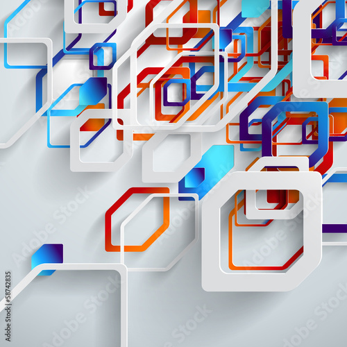 Naklejka nad blat kuchenny Abstract 3D Paper Infographics