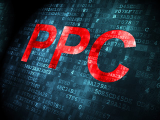 Poster - Business concept: PPC on digital background