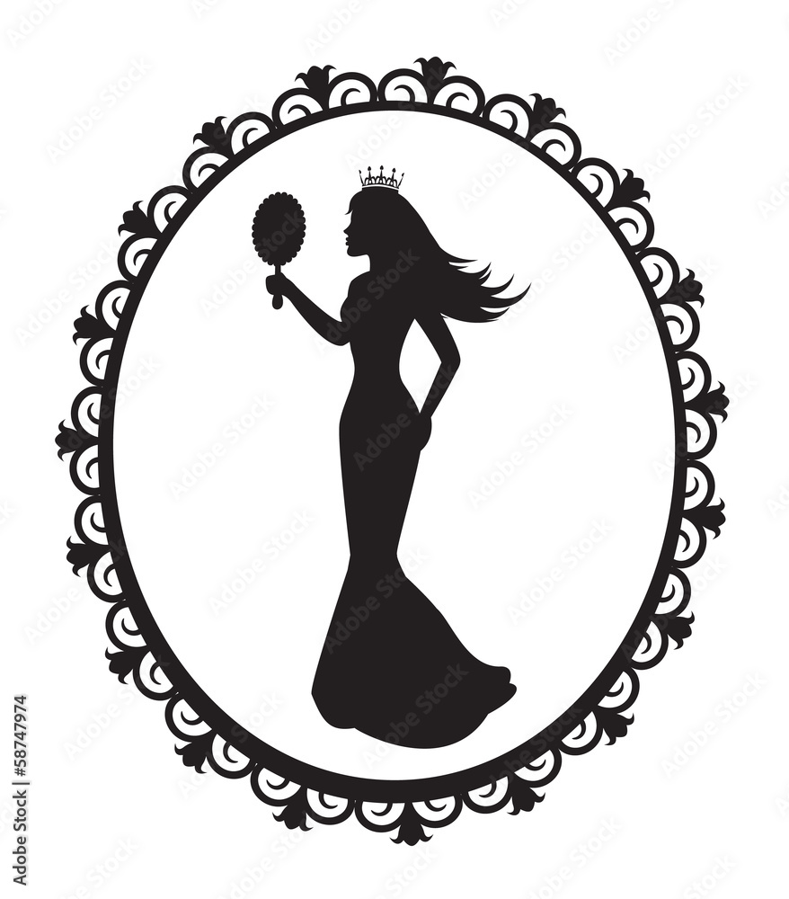 princess silhouette in the decorative frame wall mural wallpaper murals suslo princess silhouette in the decorative frame wall mural