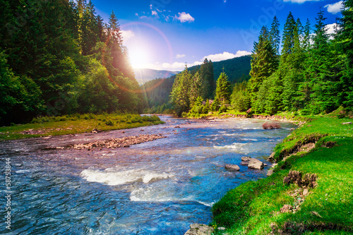 Naklejka - mata magnetyczna na lodówkę Mountain river