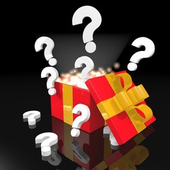 Wall Mural - noble christmas present with question symbol