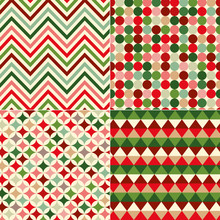 Seamless Christmas Colors Geometric Pattern