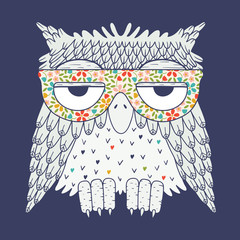 Sticker - Owl in glasses