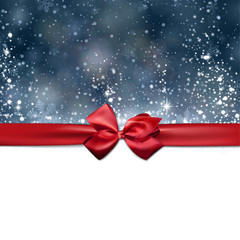 Christmas background with red bow.