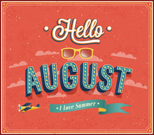 Hello August Typographic Design.