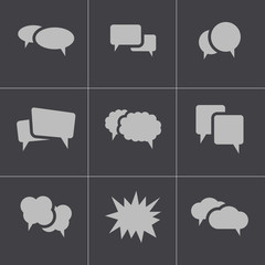 Wall Mural - Vector black speech bubble icons set