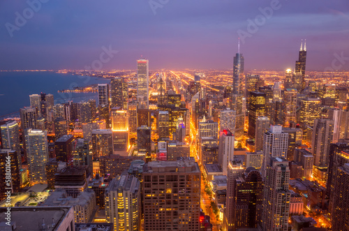Board z aluminiowym obramowaniem Miasto Chicago