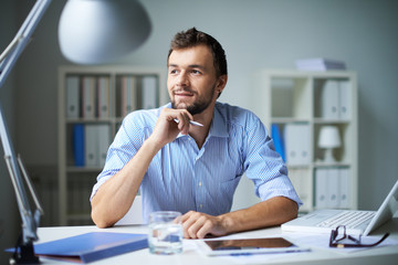 Canvas Print - Pensive businessman