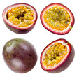 Passion fruit isolated on white background. Collection