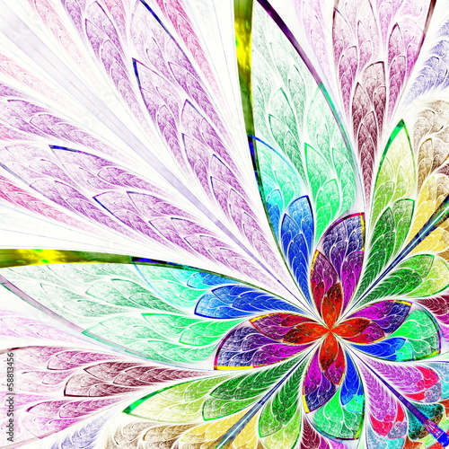 Nowoczesny obraz na płótnie Multicolor beautiful fractal flower.