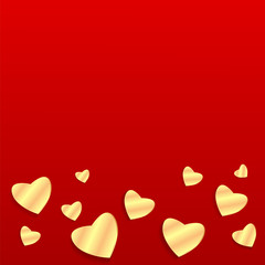 Wall Mural - Background Valentine's Day.golden heart on a red background.hear